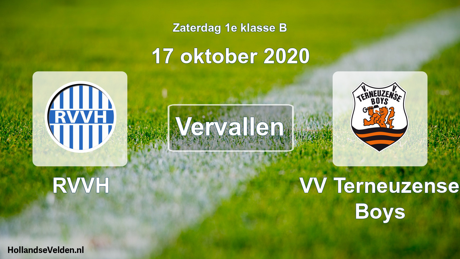 Scheduled Match: RVVH - VV Terneuzense Boys (17 October 2020)
