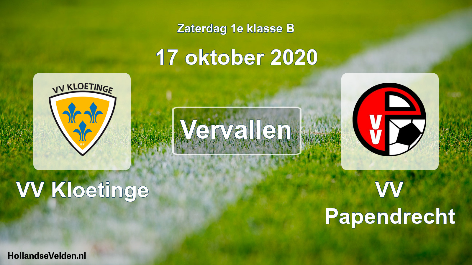 Scheduled Match: VV Kloetinge - VV Papendrecht (17 October 2020)