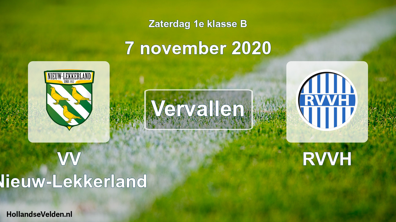 Scheduled Match: VV Nieuw-Lekkerland - RVVH (7 November 2020)