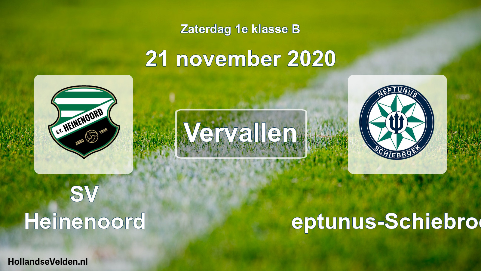 Scheduled Match: SV Heinenoord - Neptunus-Schiebroek (21 November 2020)