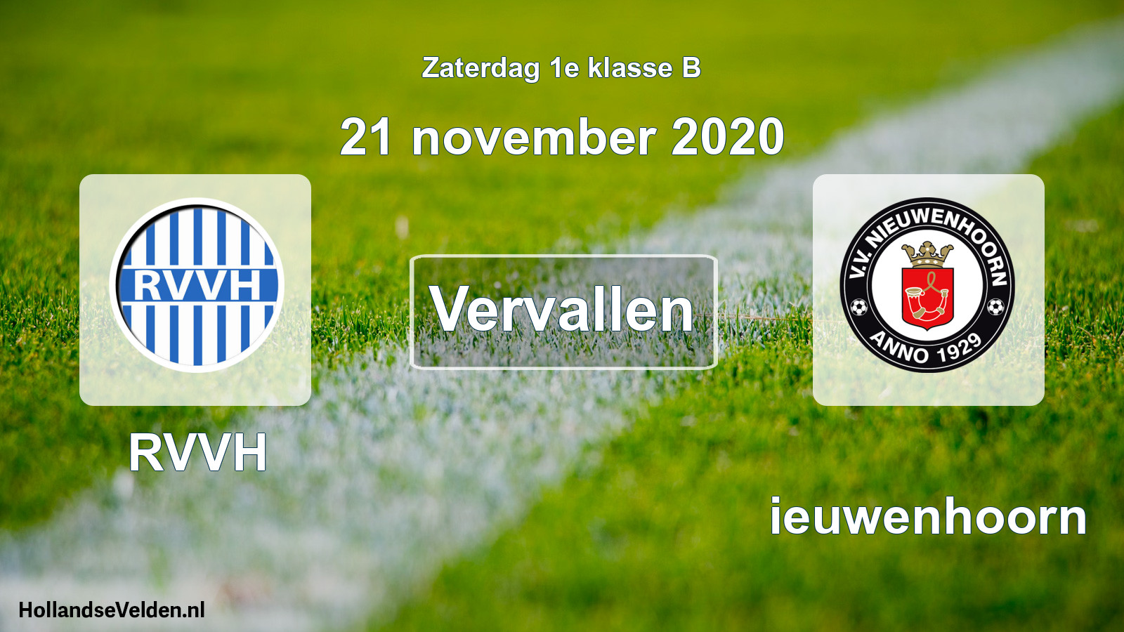 Scheduled Match: RVVH - Nieuwenhoorn (21 November 2020)