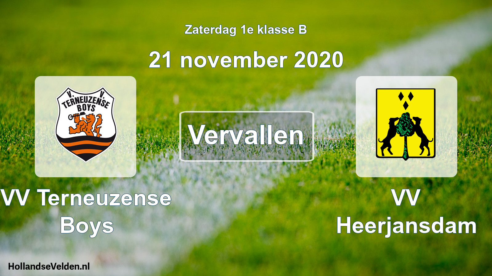 Scheduled Match: VV Terneuzense Boys - VV Heerjansdam (21 November 2020)