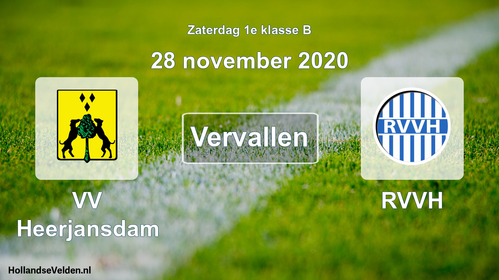 Scheduled Match: VV Heerjansdam - RVVH (28 November 2020)