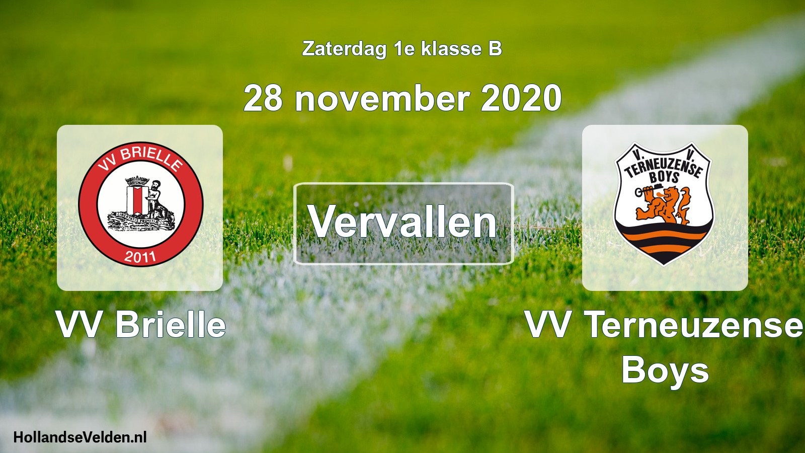 Scheduled Match: VV Brielle - VV Terneuzense Boys (28 November 2020)