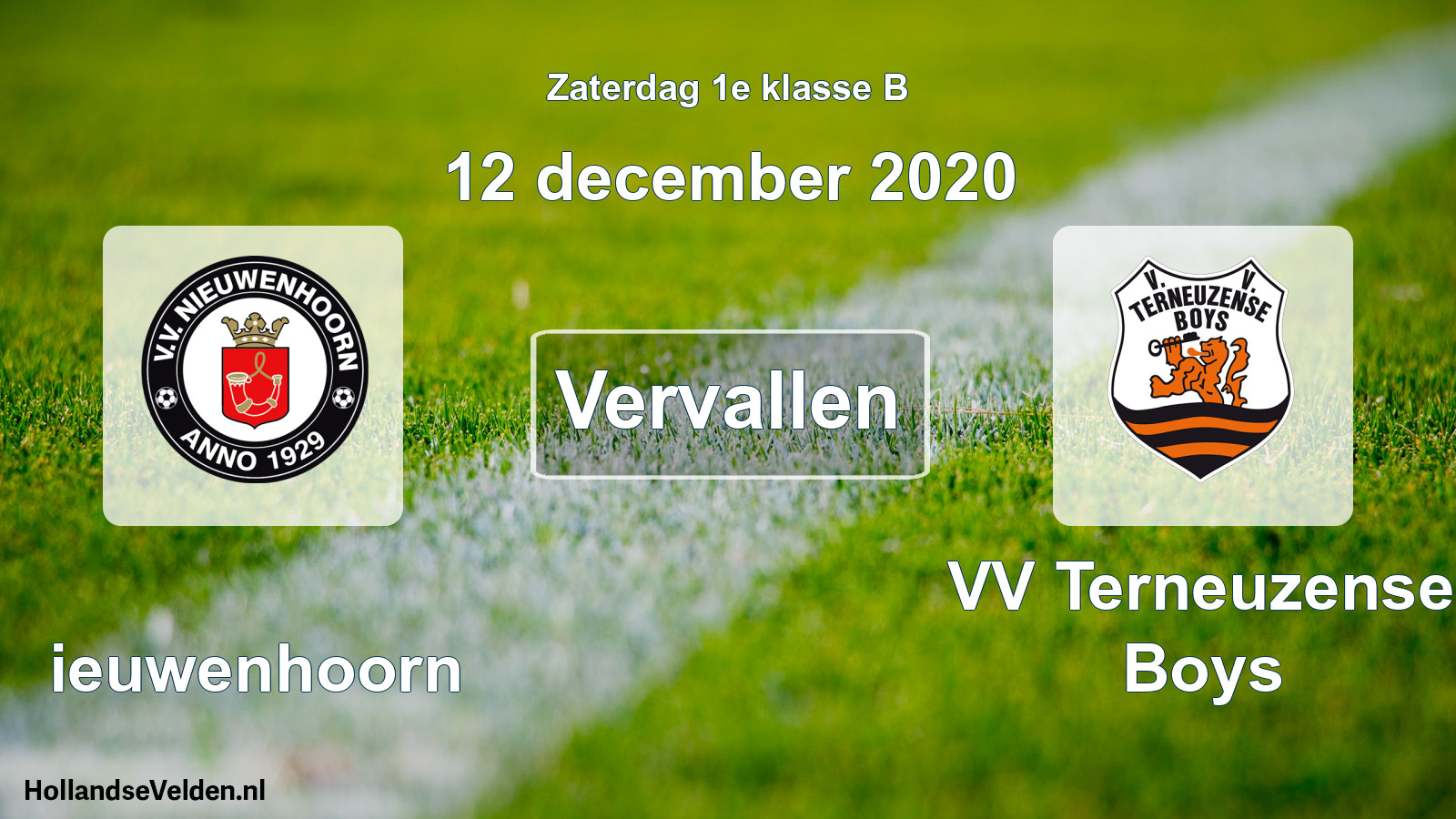 Scheduled Match: Nieuwenhoorn - VV Terneuzense Boys (12 December 2020)