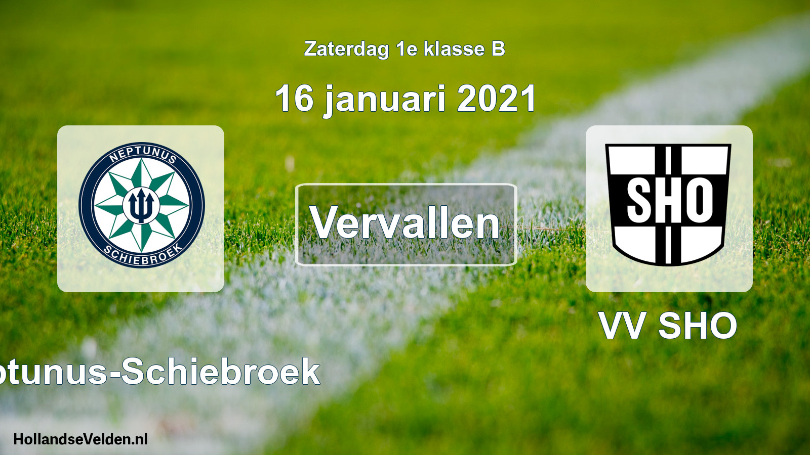 Scheduled Match: Neptunus-Schiebroek - VV SHO (16 January 2021)