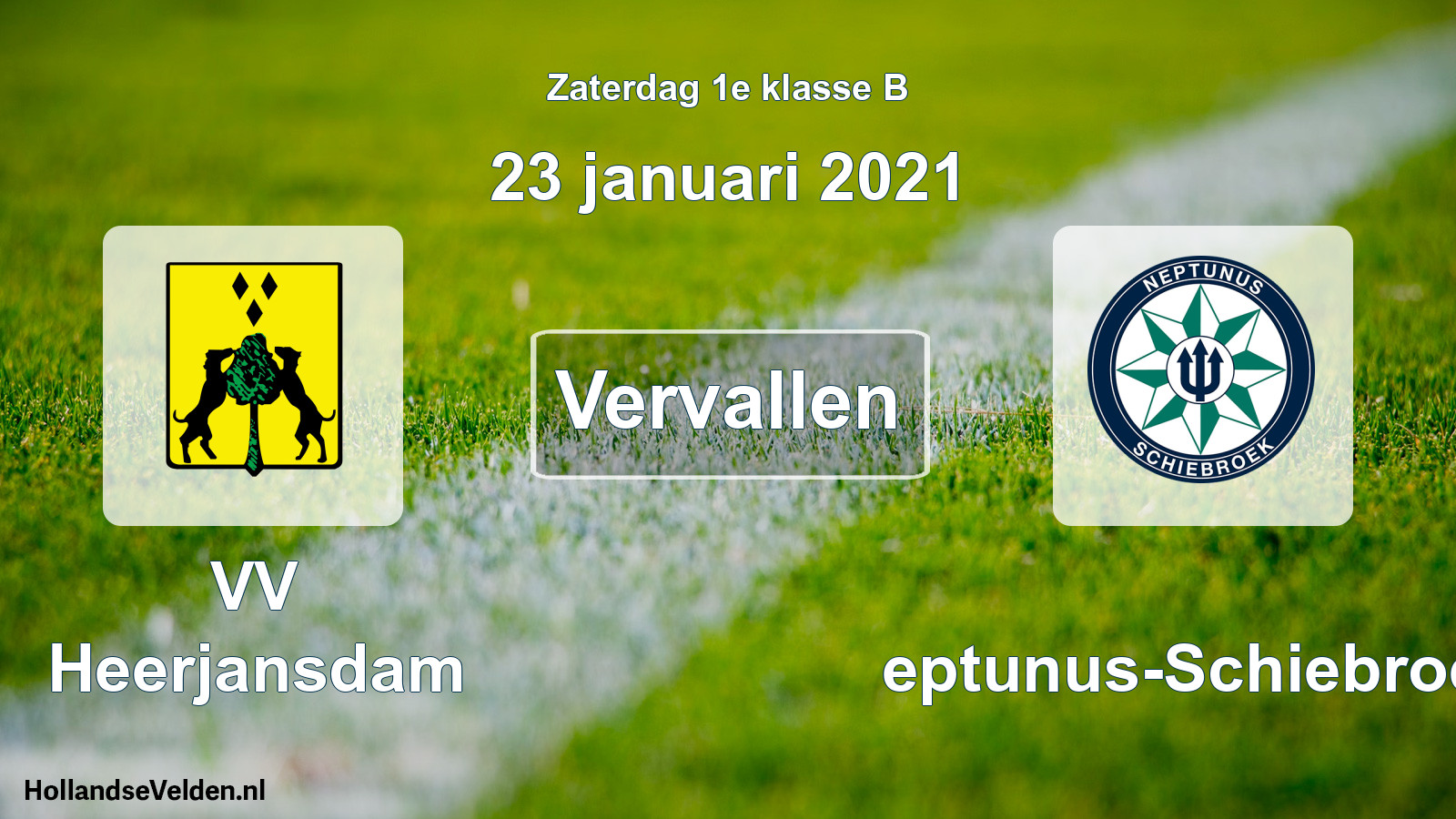 Scheduled Match: VV Heerjansdam - Neptunus-Schiebroek (23 January 2021)