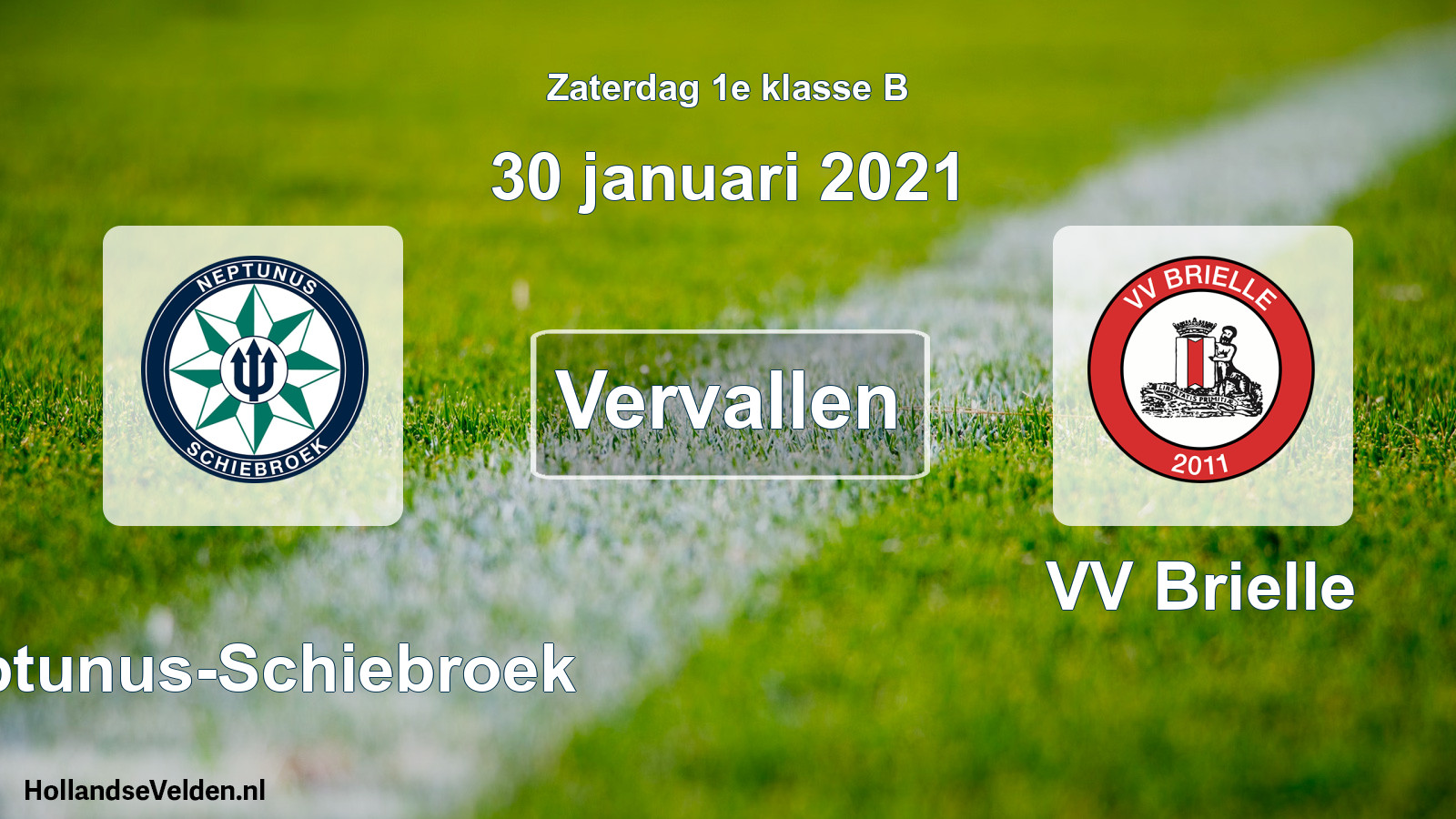 Scheduled Match: Neptunus-Schiebroek - VV Brielle (30 January 2021)