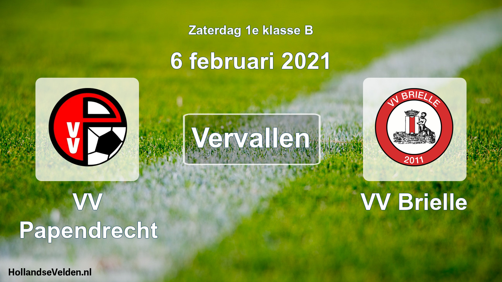 Scheduled Match: VV Papendrecht - VV Brielle (6 February 2021)