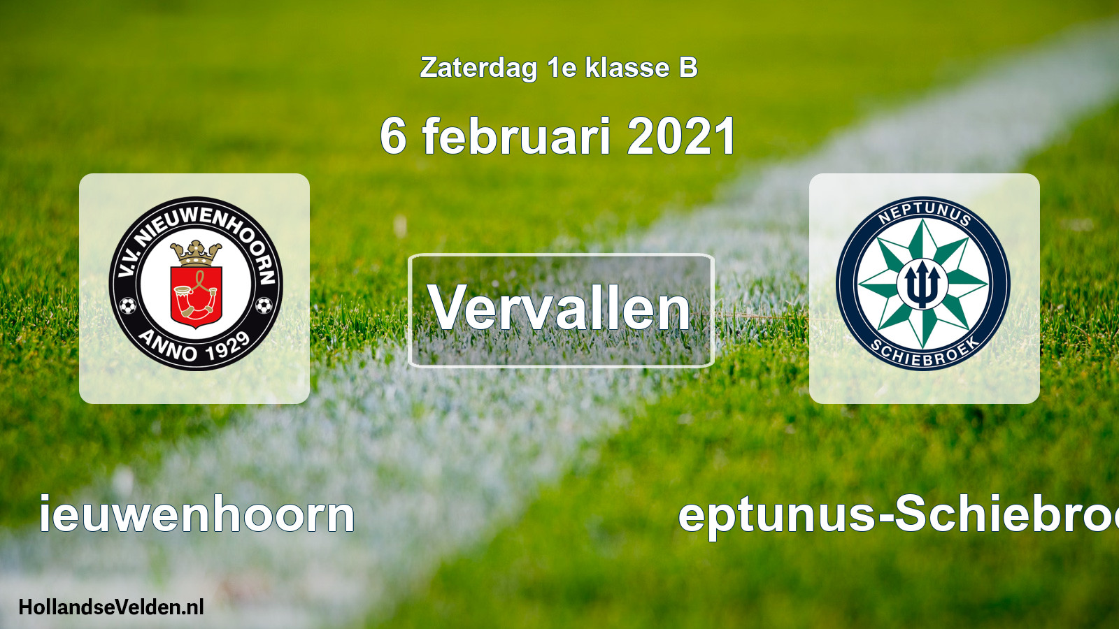 Scheduled Match: Nieuwenhoorn - Neptunus-Schiebroek (6 February 2021)