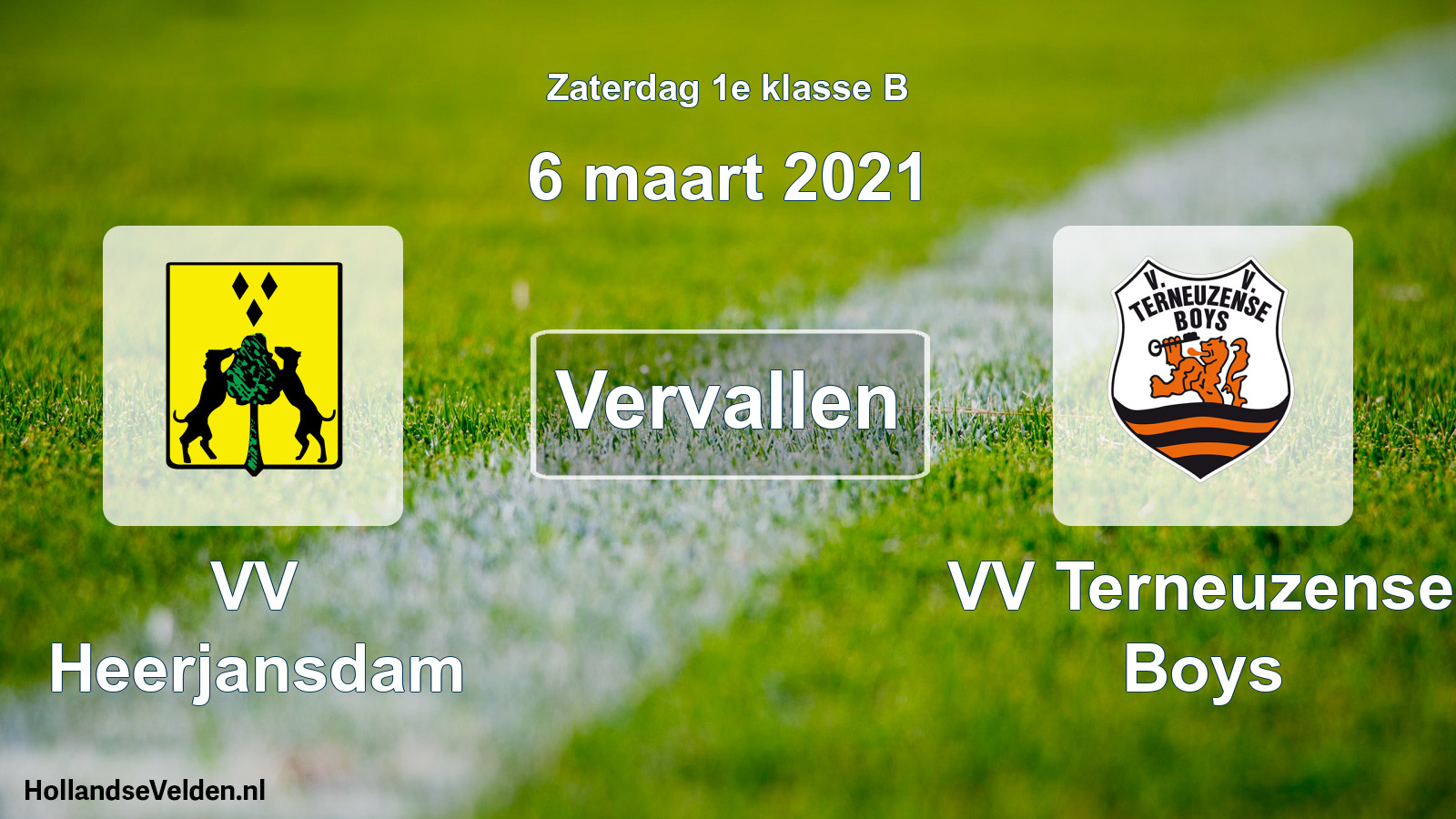 Scheduled Match: VV Heerjansdam - VV Terneuzense Boys (6 March 2021)