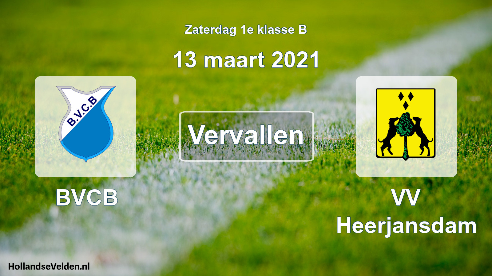 Scheduled Match: BVCB - VV Heerjansdam (13 March 2021)