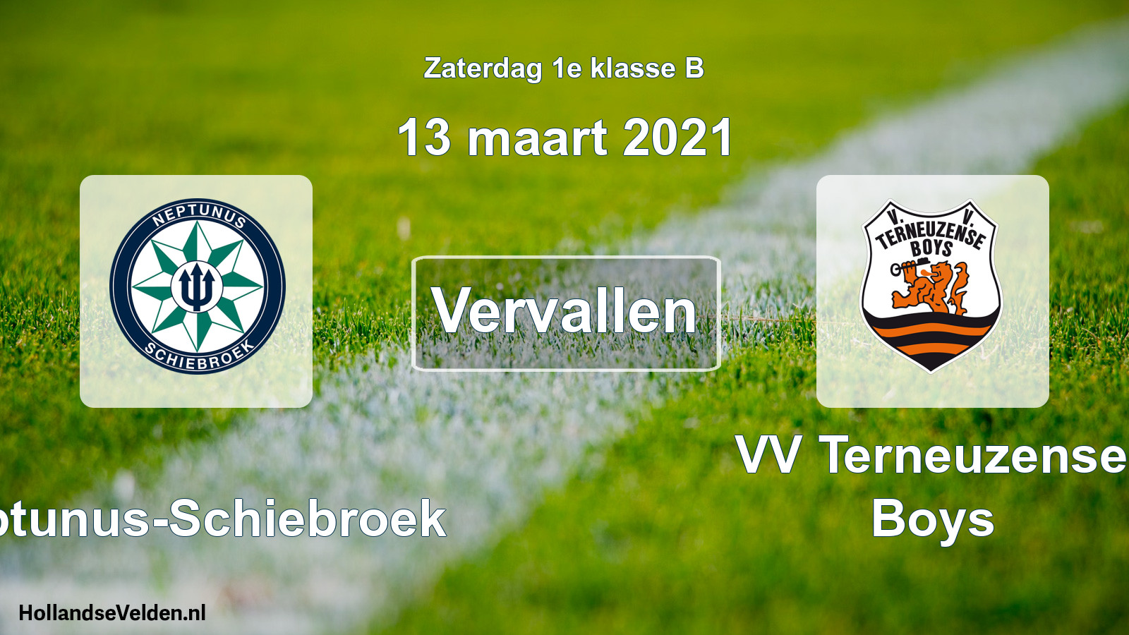 Scheduled Match: Neptunus-Schiebroek - VV Terneuzense Boys (13 March 2021)
