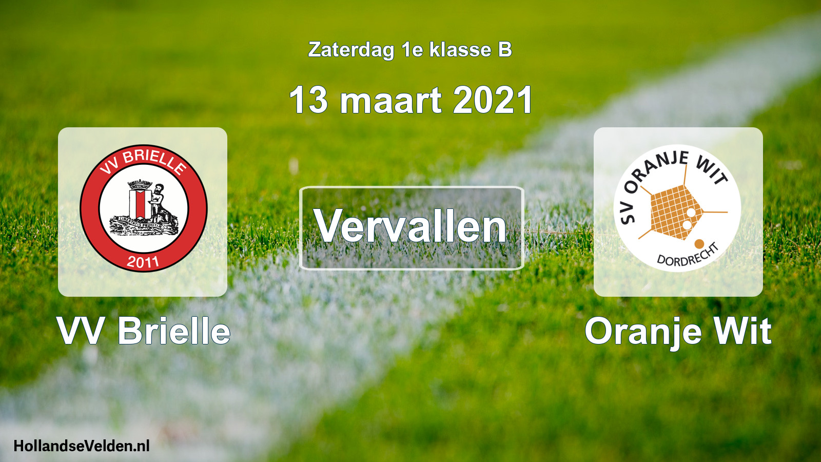 Scheduled Match: VV Brielle - Oranje Wit (13 March 2021)
