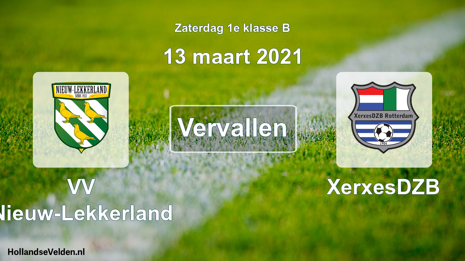 Scheduled Match: VV Nieuw-Lekkerland - XerxesDZB (13 March 2021)