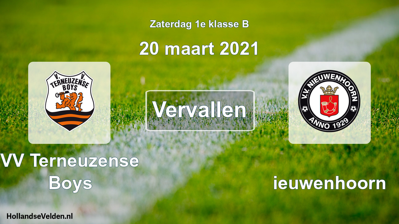Scheduled Match: VV Terneuzense Boys - Nieuwenhoorn (20 March 2021)
