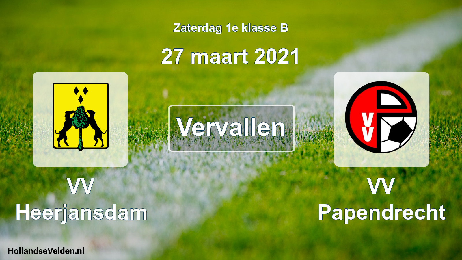 Scheduled Match: VV Heerjansdam - VV Papendrecht (27 March 2021)