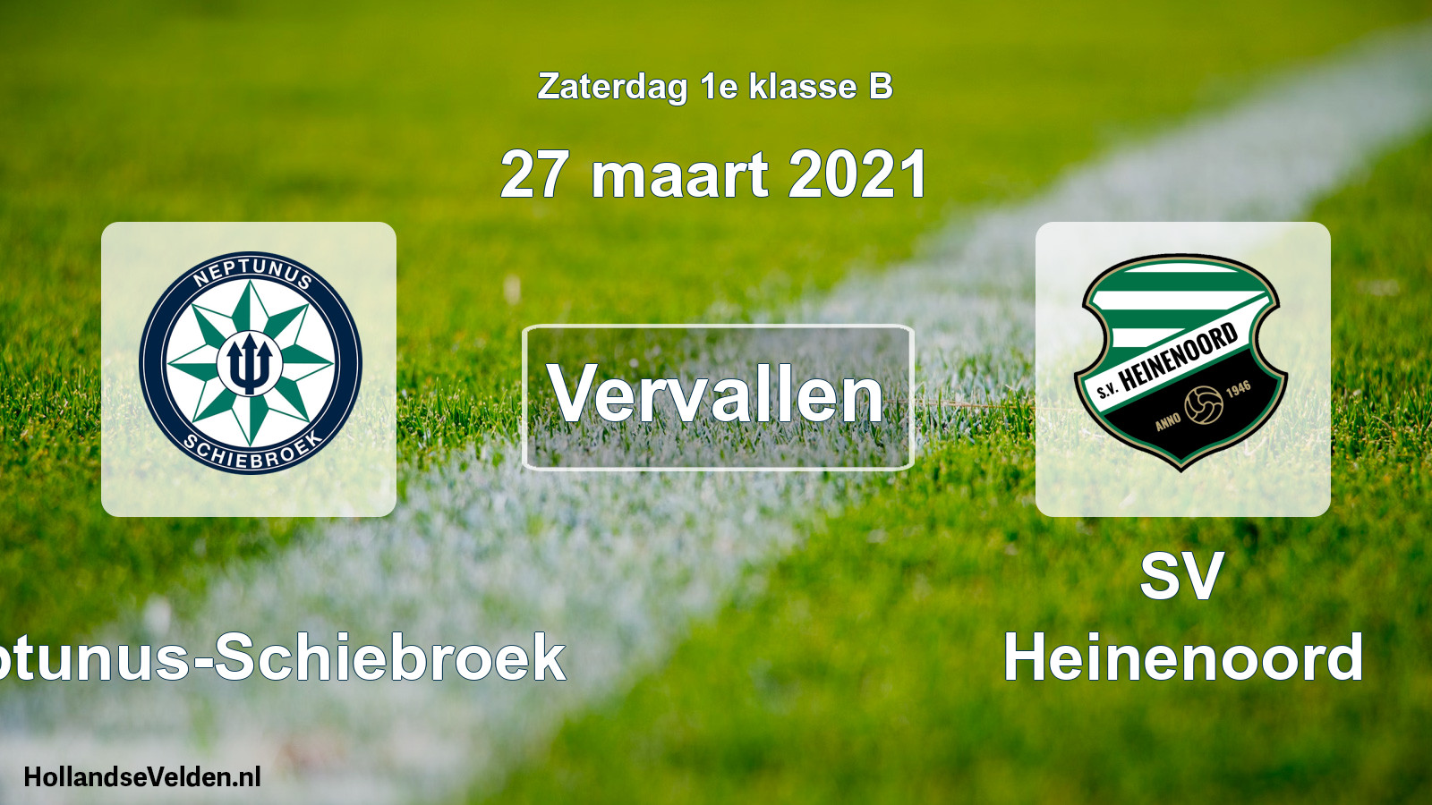 Scheduled Match: Neptunus-Schiebroek - SV Heinenoord (27 March 2021)