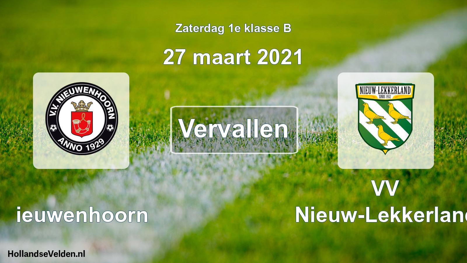 Scheduled Match: Nieuwenhoorn - VV Nieuw-Lekkerland (27 March 2021)
