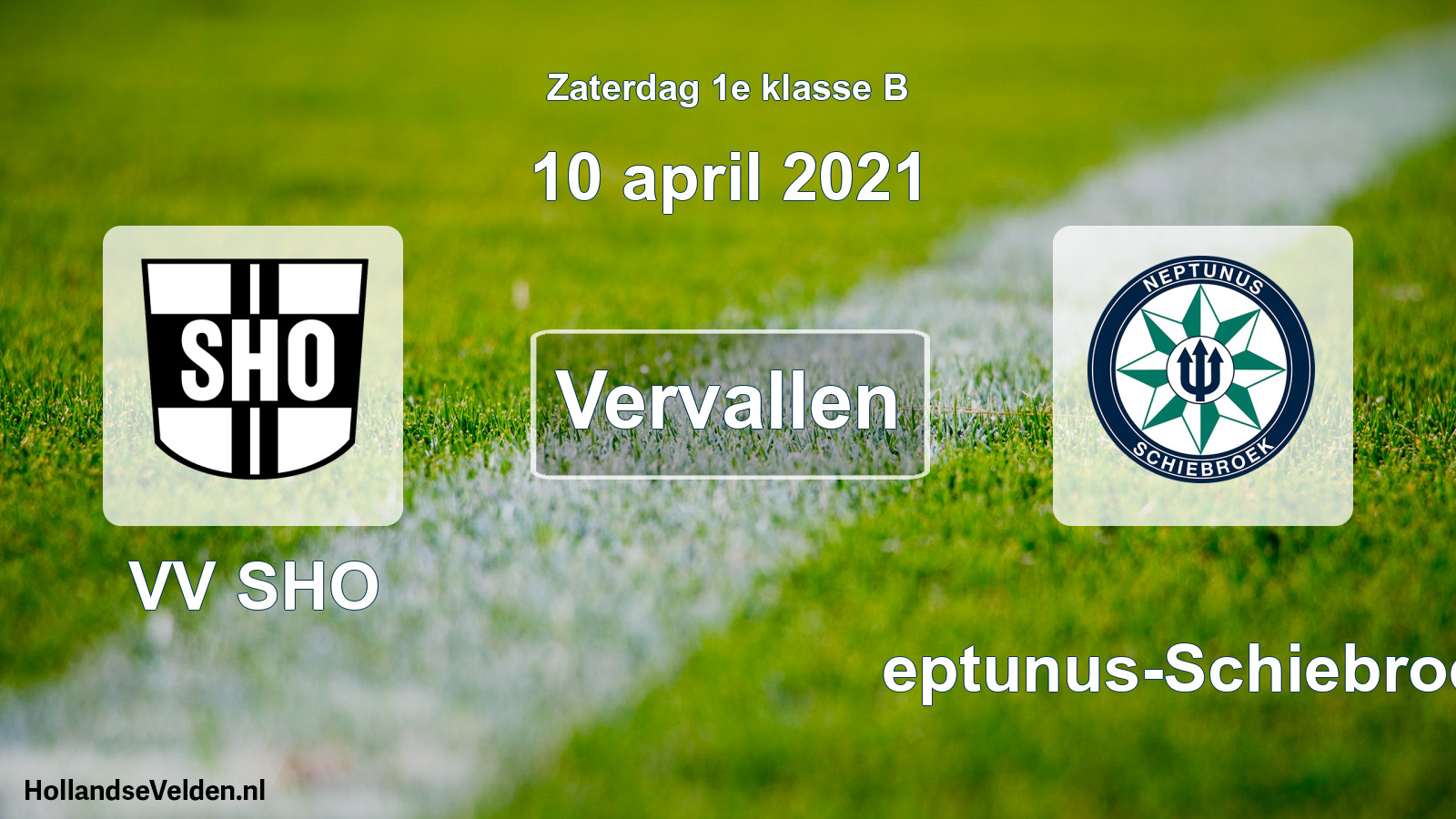 Scheduled Match: VV SHO - Neptunus-Schiebroek (10 April 2021)