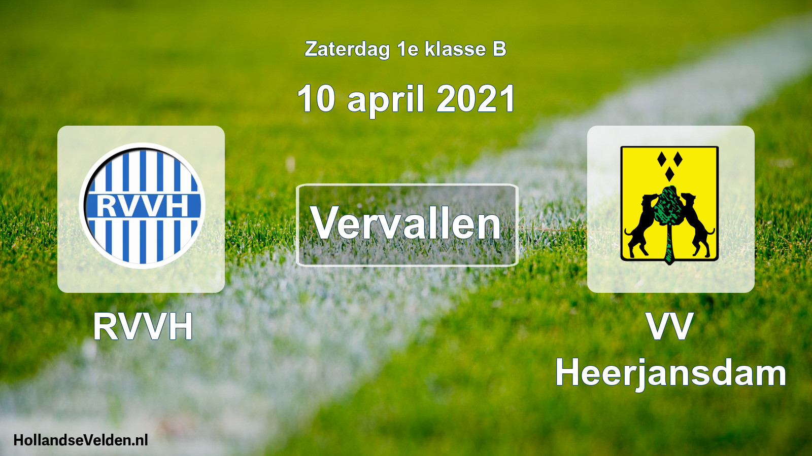 Scheduled Match: RVVH - VV Heerjansdam (10 April 2021)