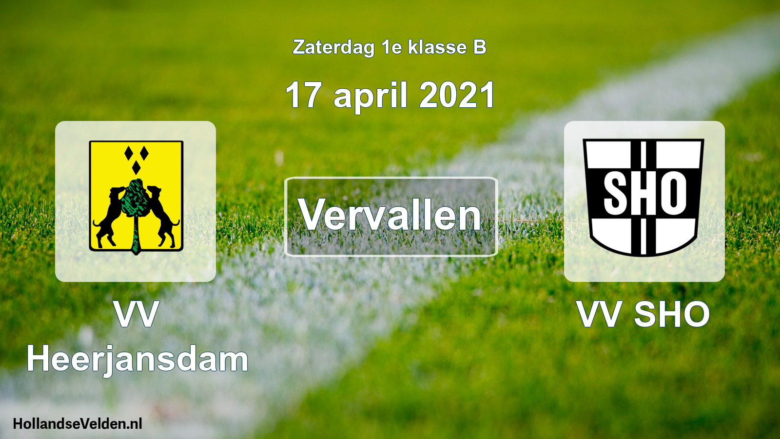 Scheduled Match: VV Heerjansdam - VV SHO (17 April 2021)