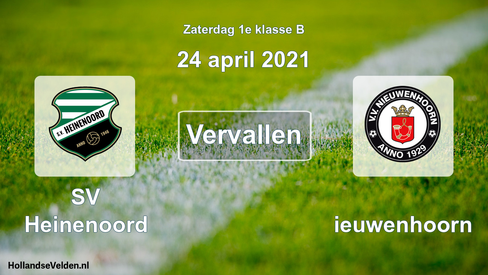 Scheduled Match: SV Heinenoord - Nieuwenhoorn (24 April 2021)