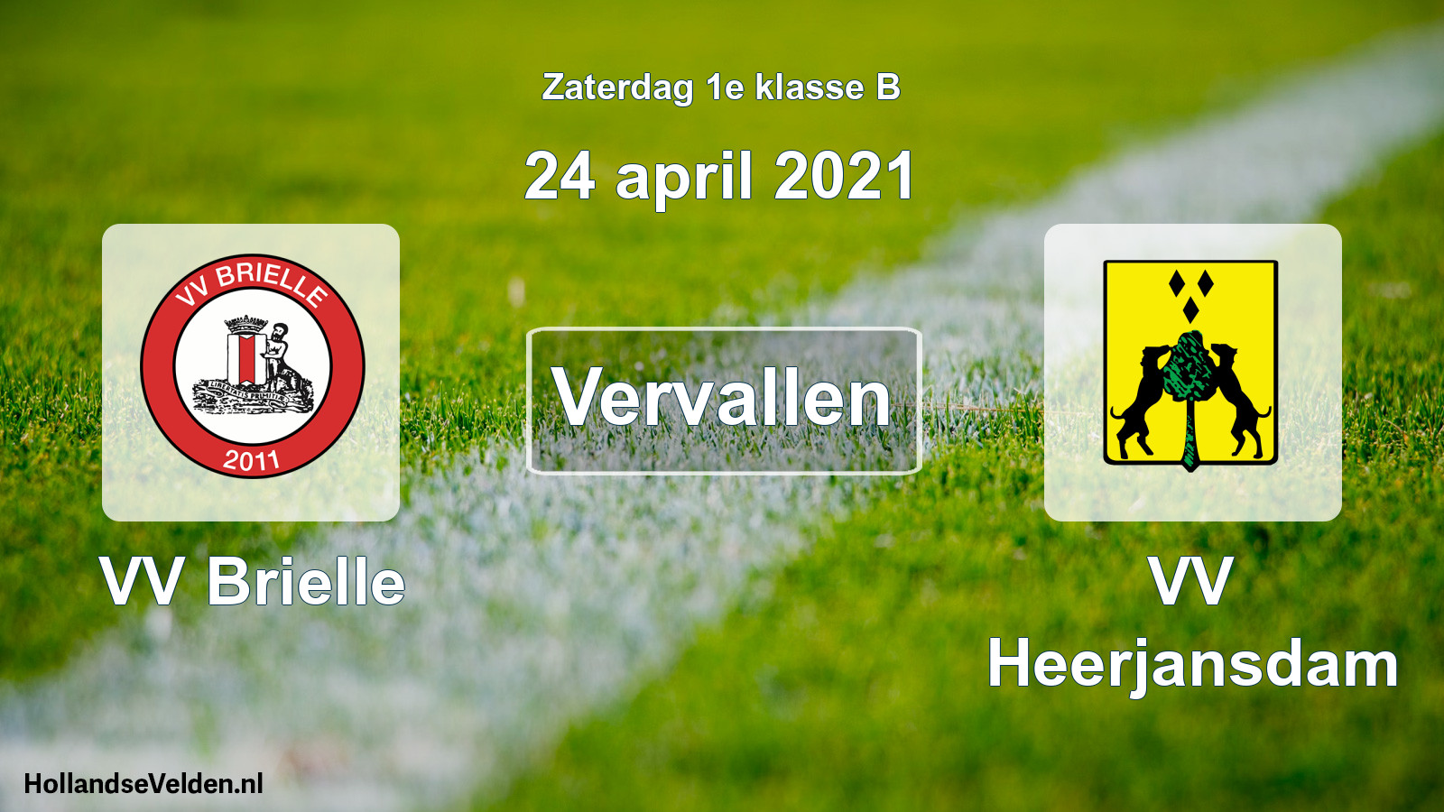 Scheduled Match: VV Brielle - VV Heerjansdam (24 April 2021)
