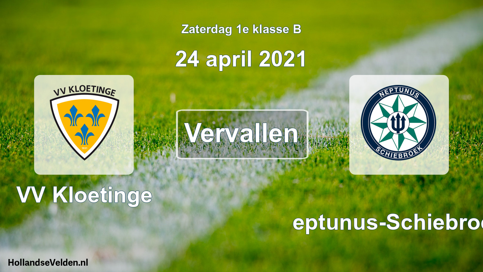 Scheduled Match: VV Kloetinge - Neptunus-Schiebroek (24 April 2021)