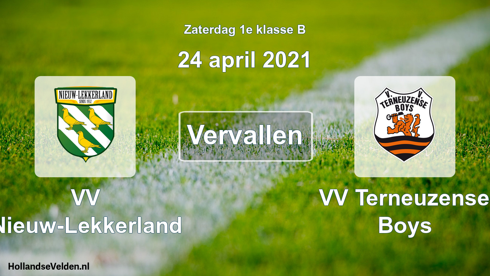 Scheduled Match: VV Nieuw-Lekkerland - VV Terneuzense Boys (24 April 2021)