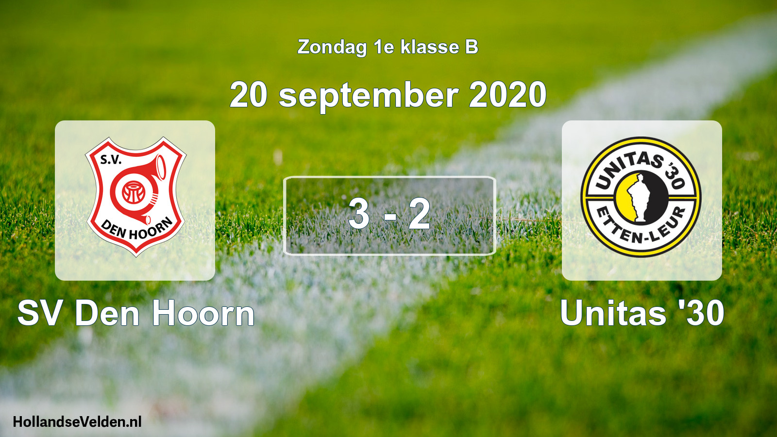 Total number of matches played: SV Den Hoorn - Unitas '30 3 - 2 (20 September 2020)