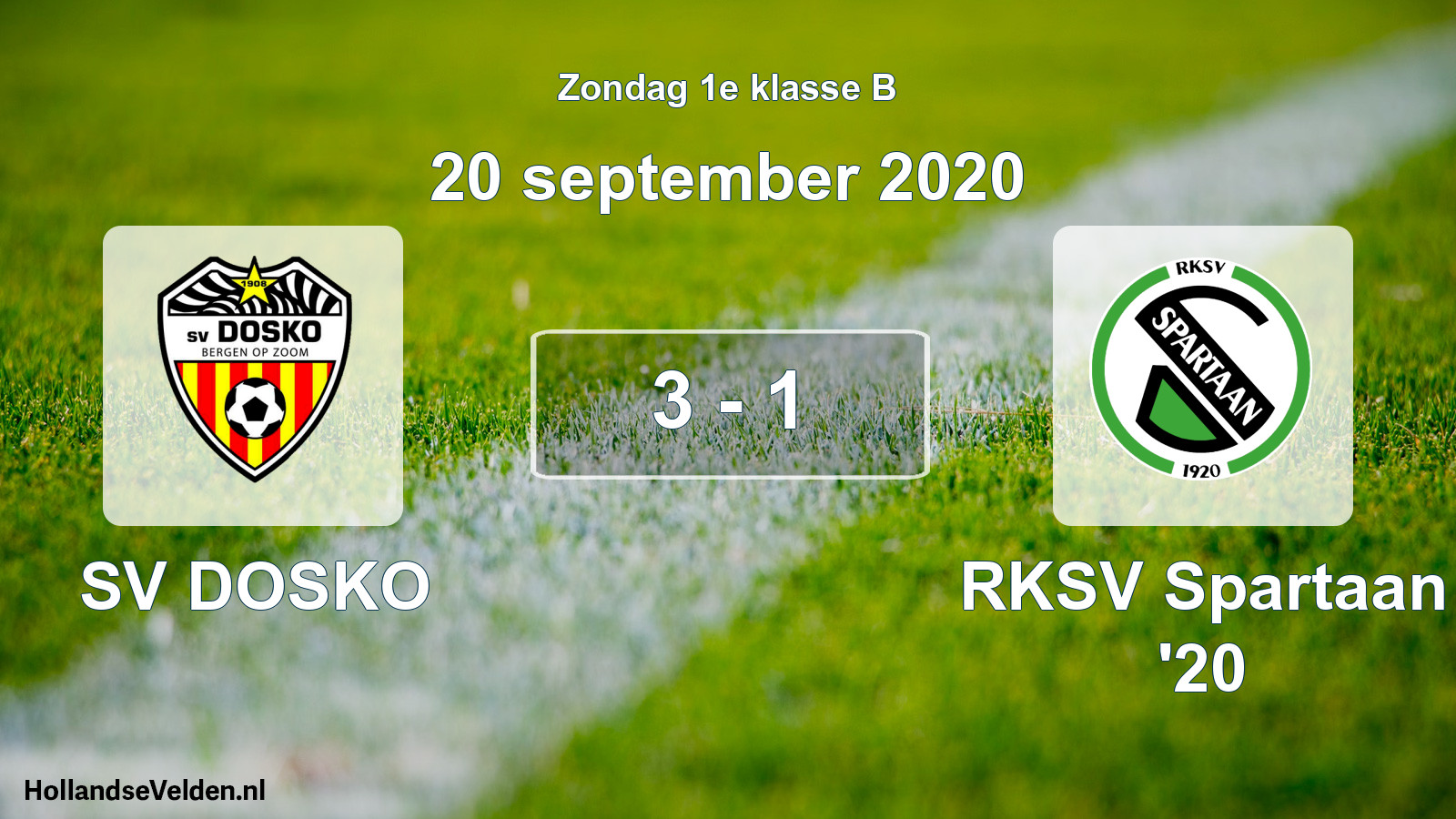 Total number of matches played: SV DOSKO - RKSV Spartaan '20 3 - 1 (20 September 2020)