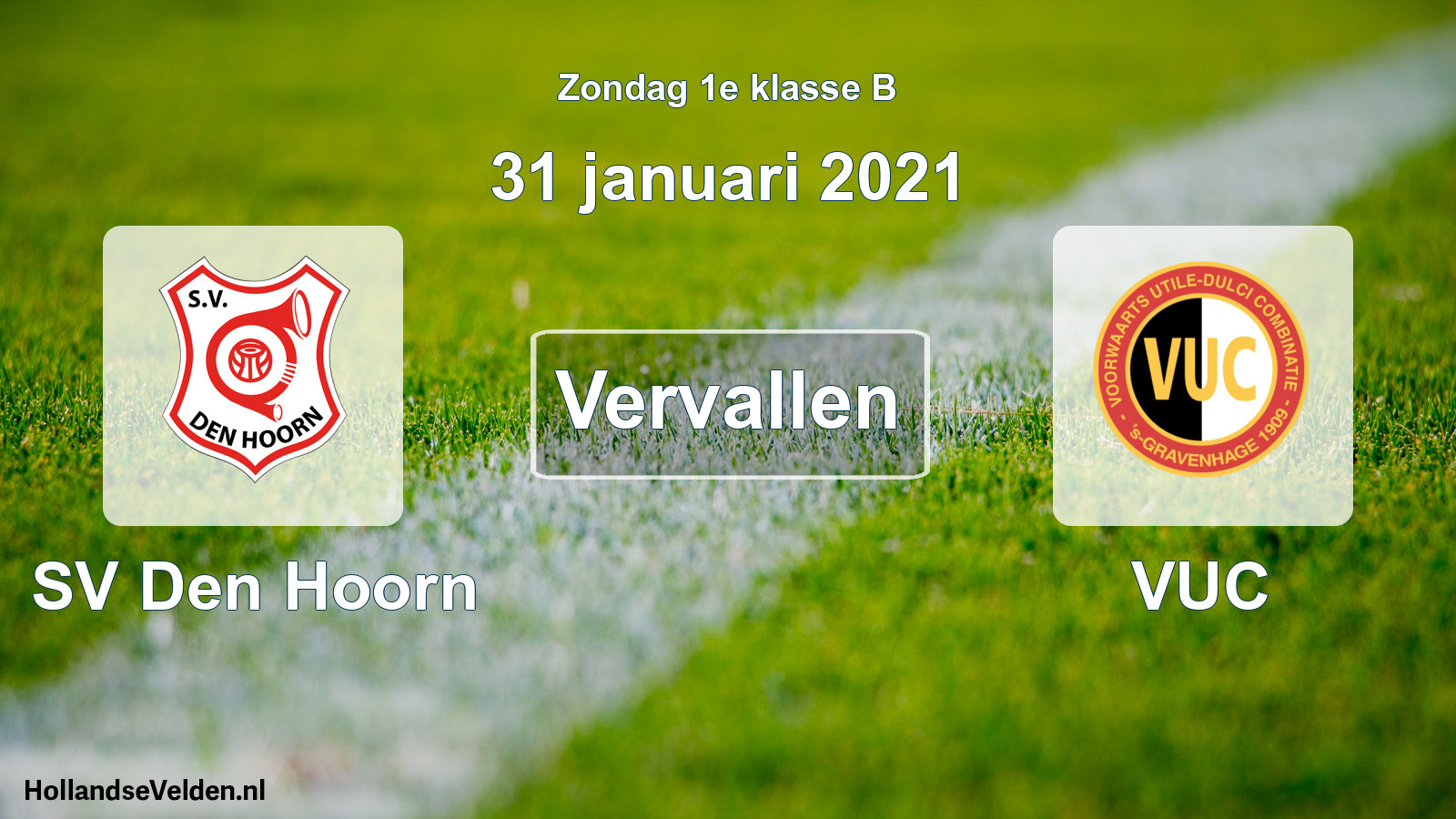 Scheduled Match: SV Den Hoorn - VUC (31 January 2021)