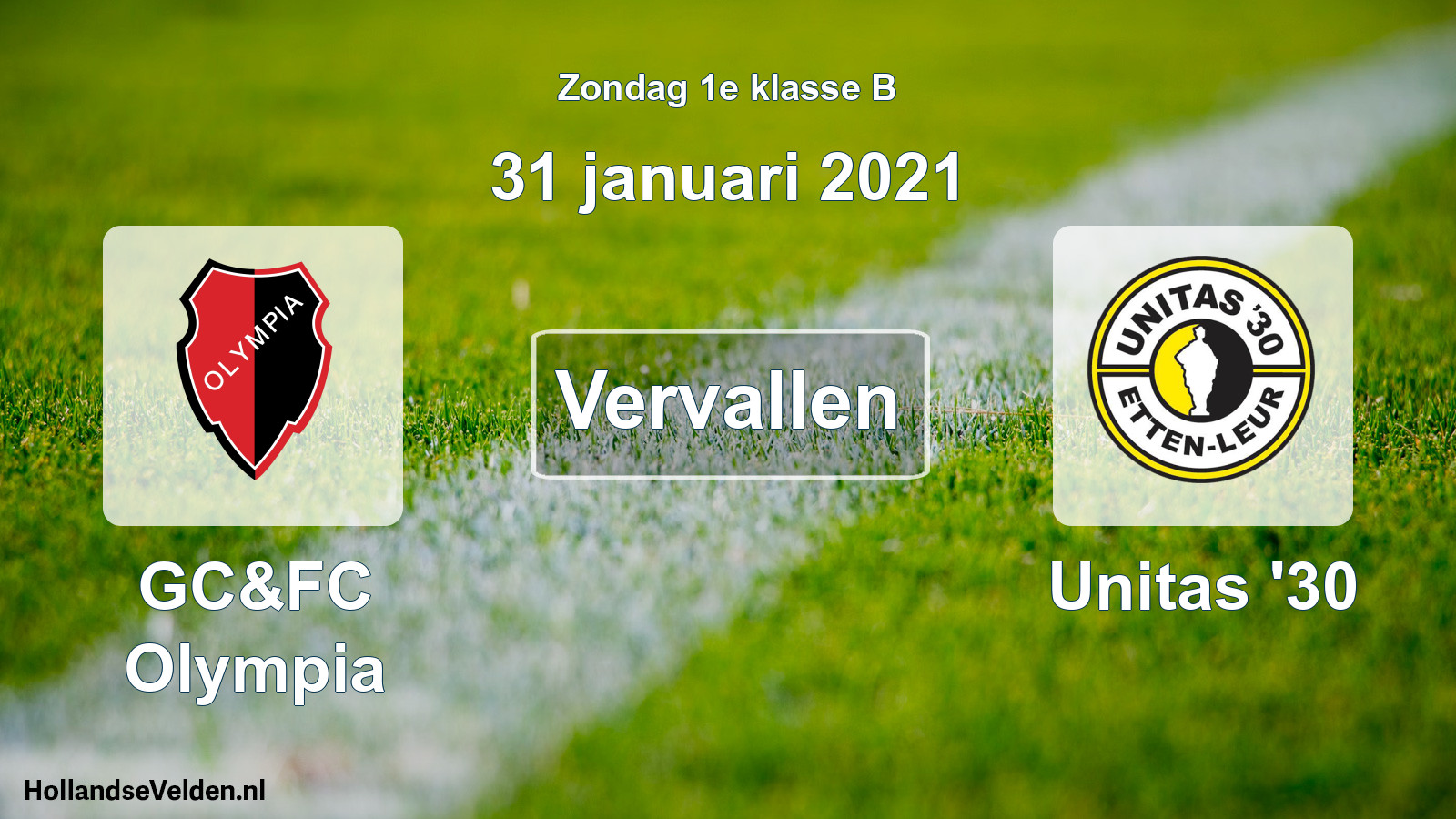Scheduled Match: GC&FC Olympia - Unitas '30 (31 January 2021)