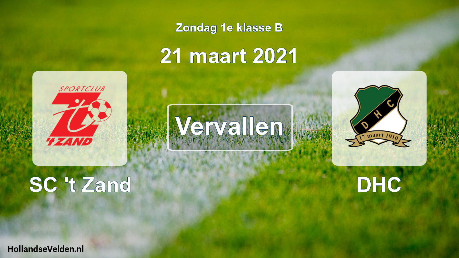 Scheduled Match: SC 't Zand - DHC (21 March 2021)