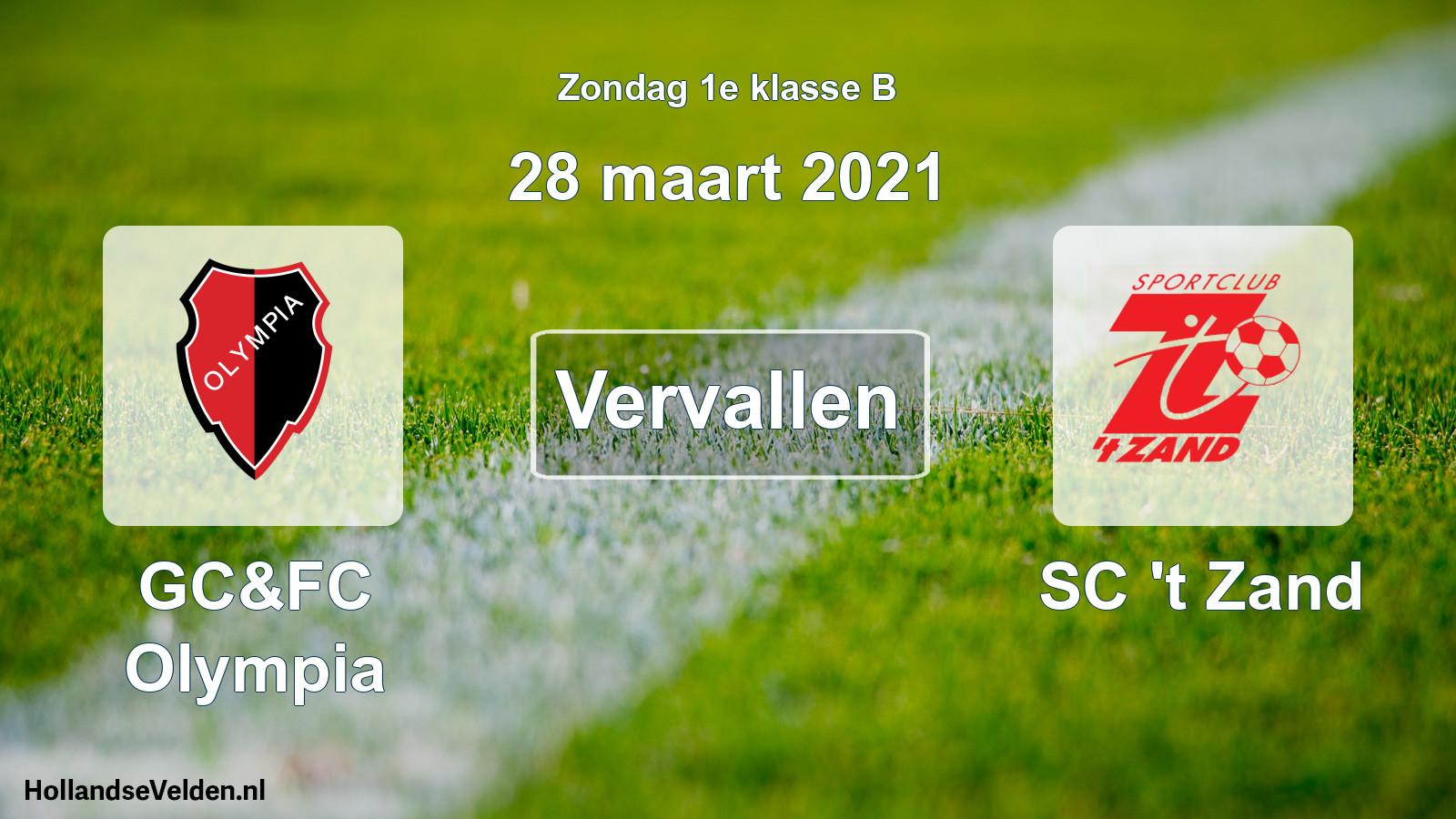 Scheduled Match: GC&FC Olympia - SC 't Zand (28 March 2021)