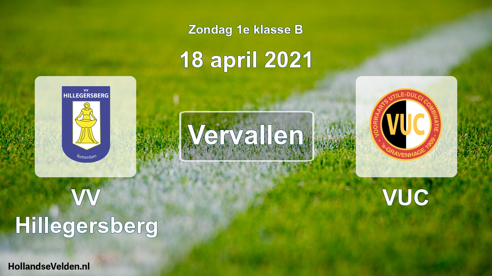 Scheduled Match: VV Hillegersberg - VUC (18 April 2021)
