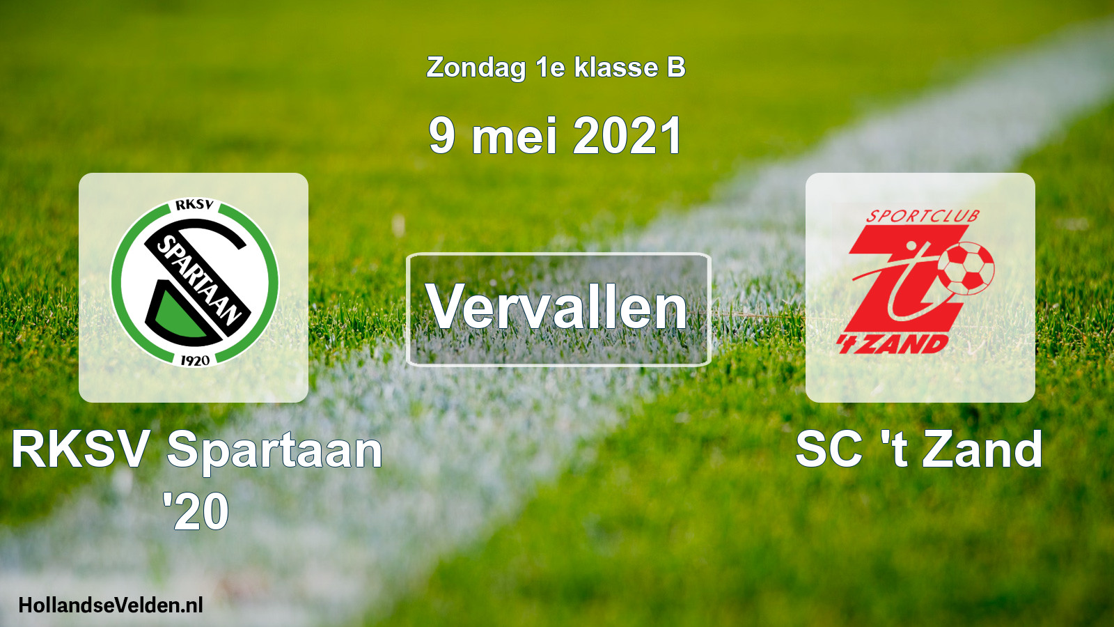Scheduled Match: RKSV Spartaan '20 - SC 't Zand (9 May 2021)