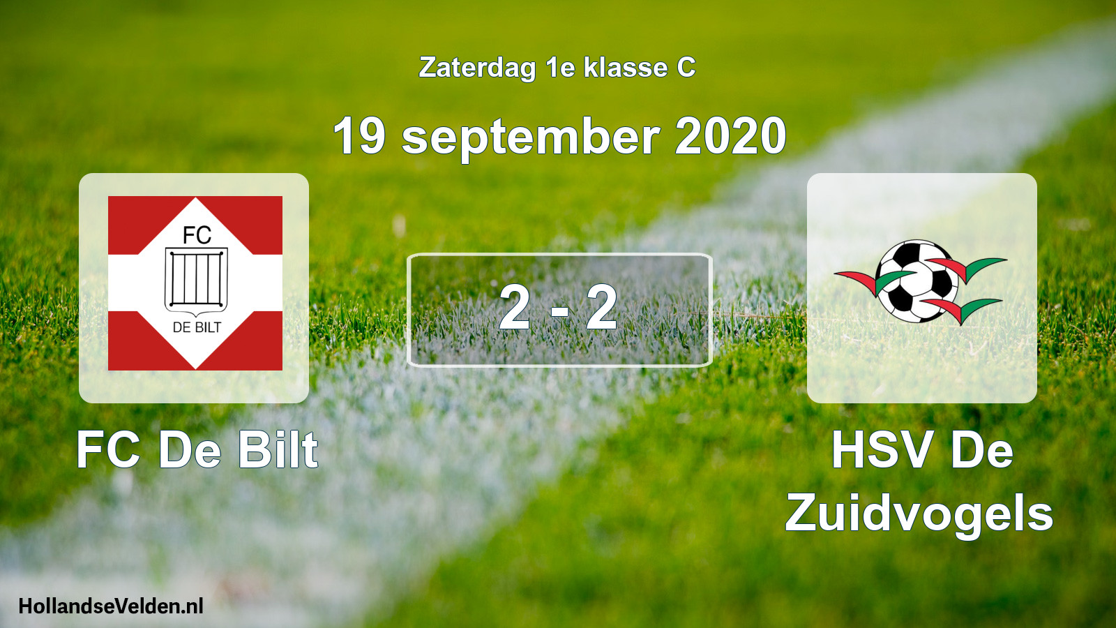 Total number of matches played: FC De Bilt - HSV De Zuidvogels 2 - 2 (19 September 2020)