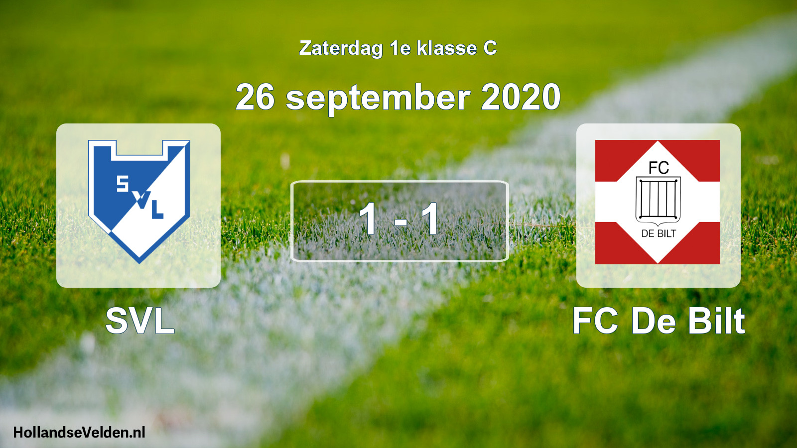 Total number of matches played: SVL - FC De Bilt 1 - 1 (26 September 2020)