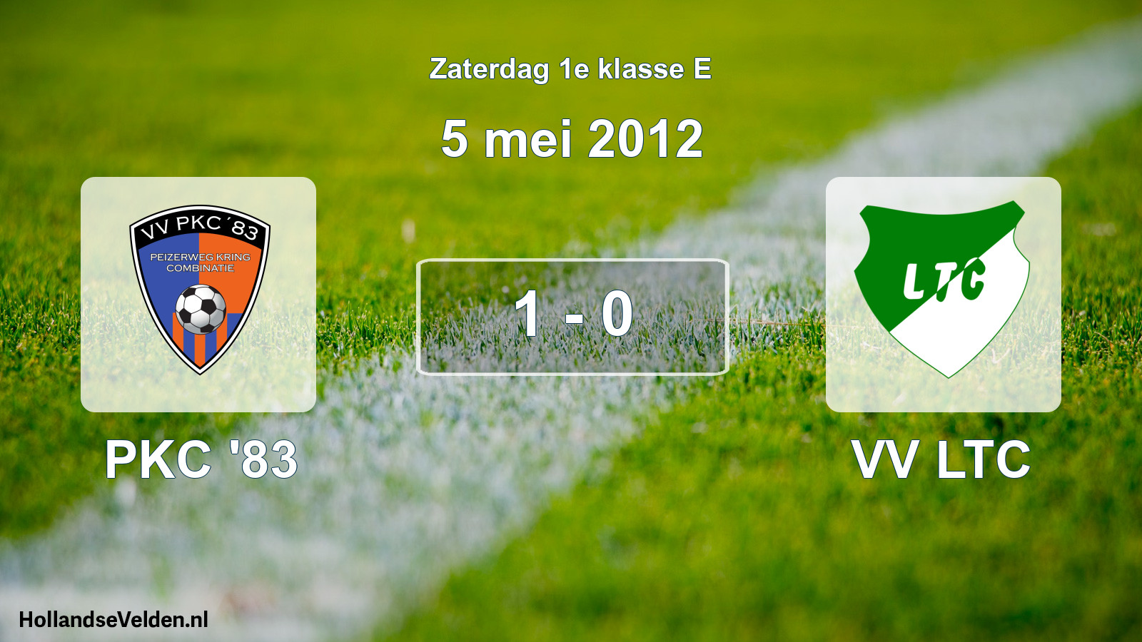 Total number of matches played: PKC '83 - VV LTC 1 - 0 (5 May 2012)