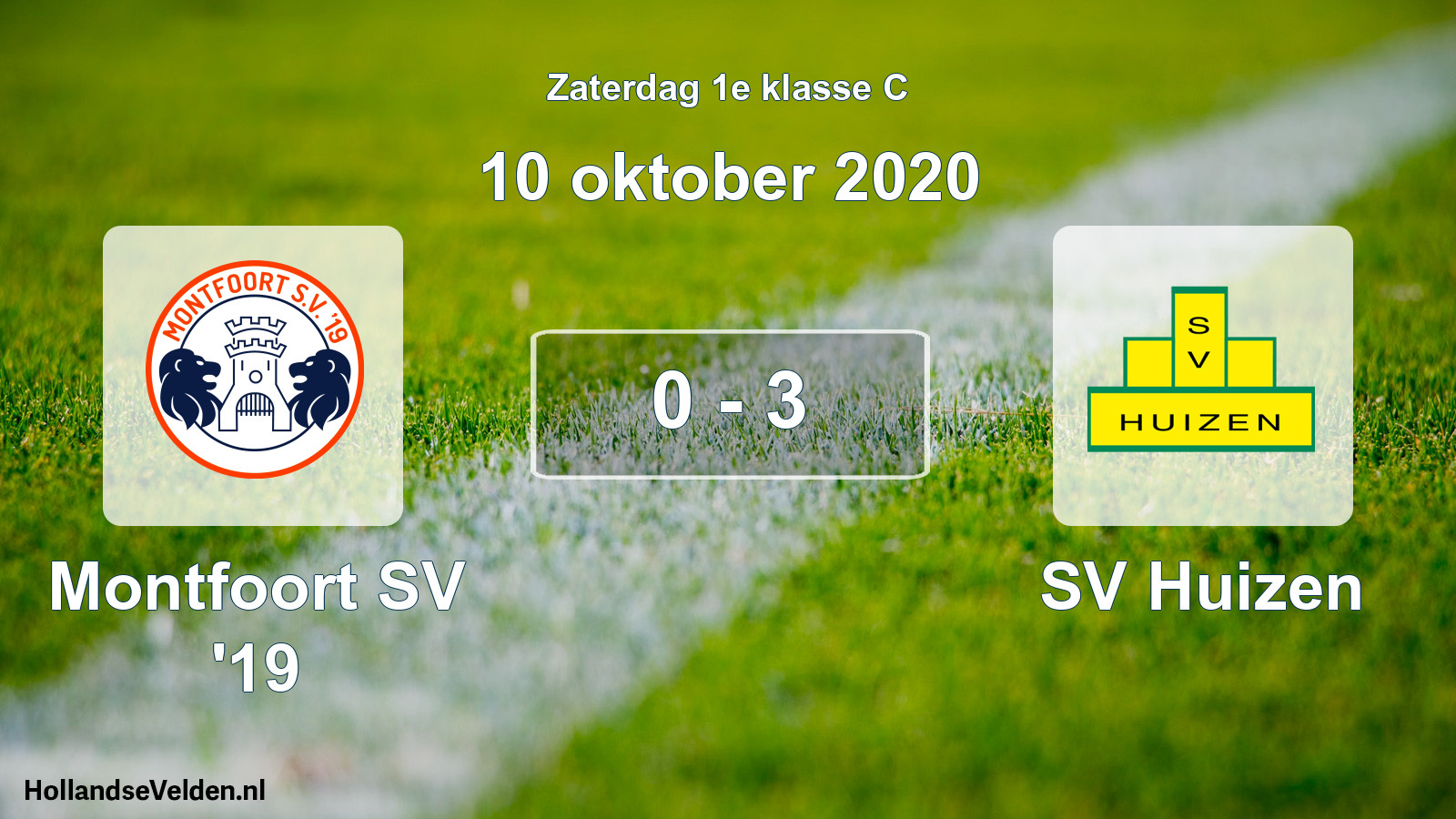 Total number of matches played: Montfoort SV '19 - SV Huizen 0 - 3 (10 October 2020)