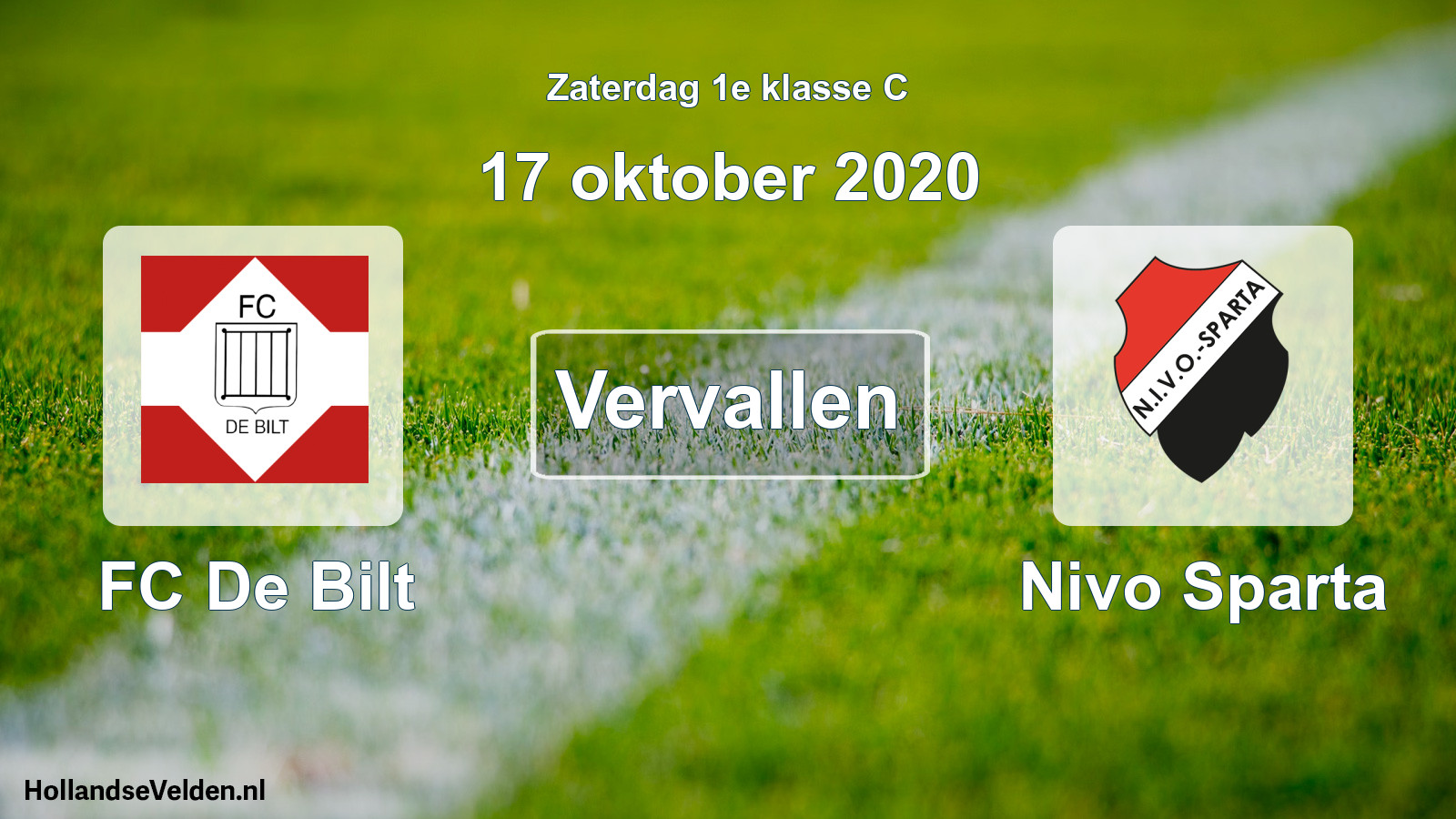 Scheduled Match: FC De Bilt - Nivo Sparta (17 October 2020)