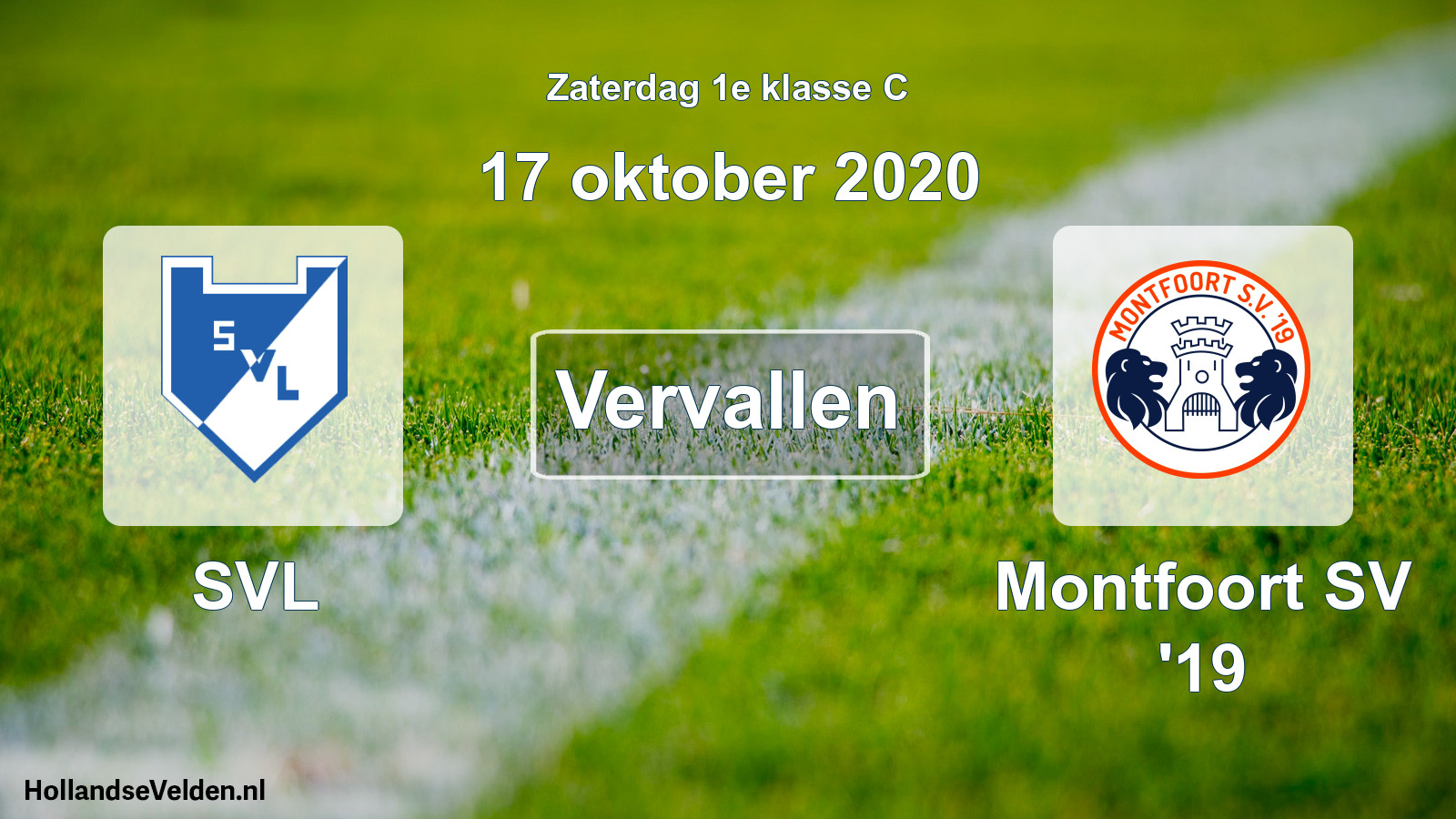 Scheduled Match: SVL - Montfoort SV '19 (17 October 2020)
