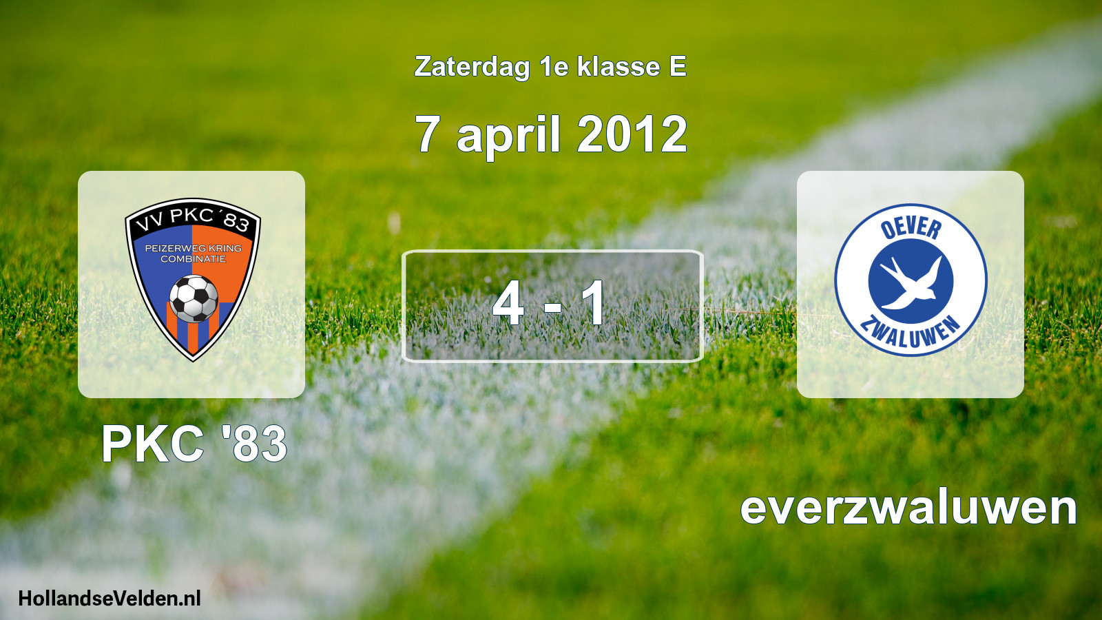 Total number of matches played: PKC '83 - Oeverzwaluwen 4 - 1 (7 April 2012)
