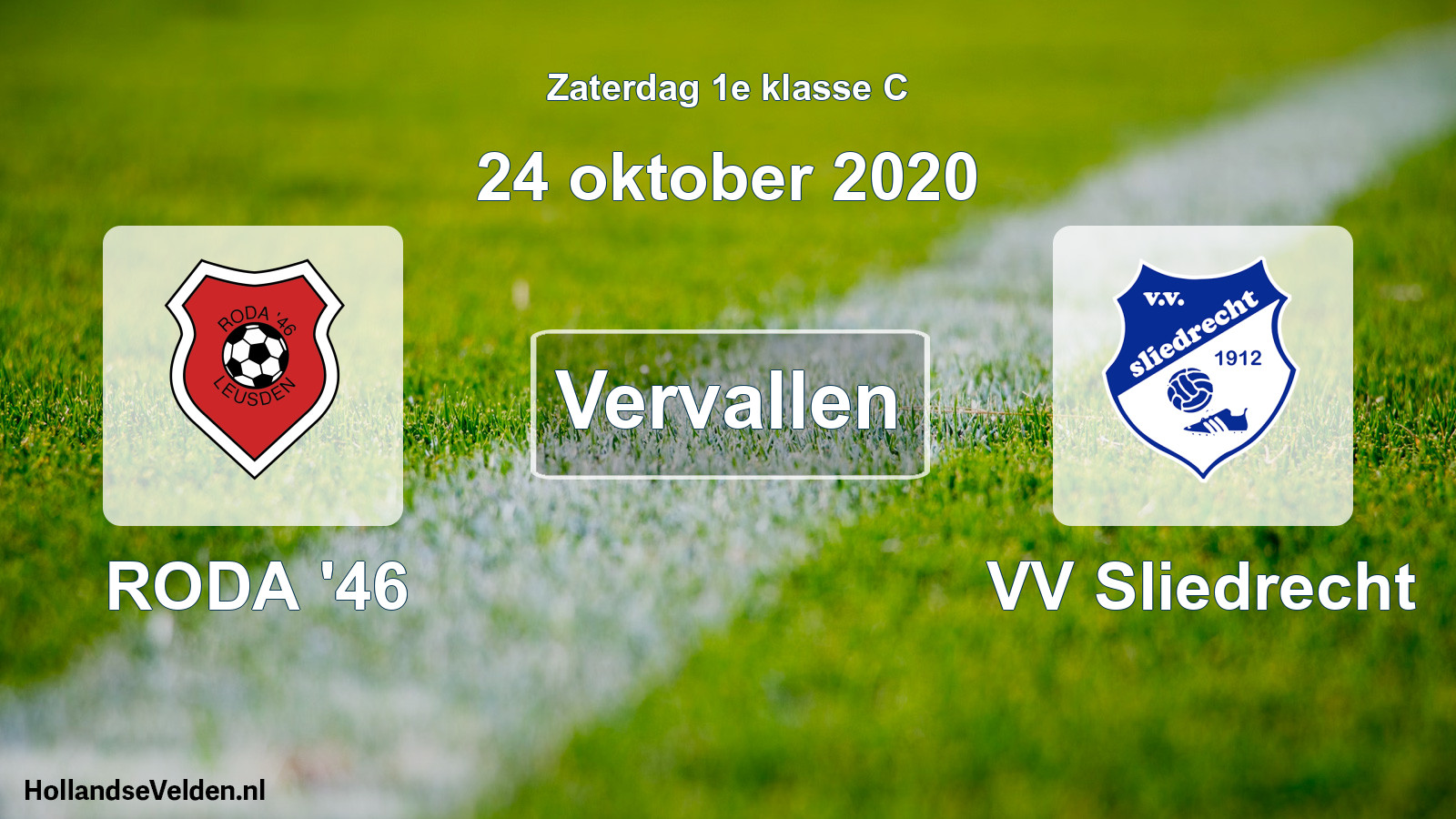Scheduled Match: RODA '46 - VV Sliedrecht (24 October 2020)