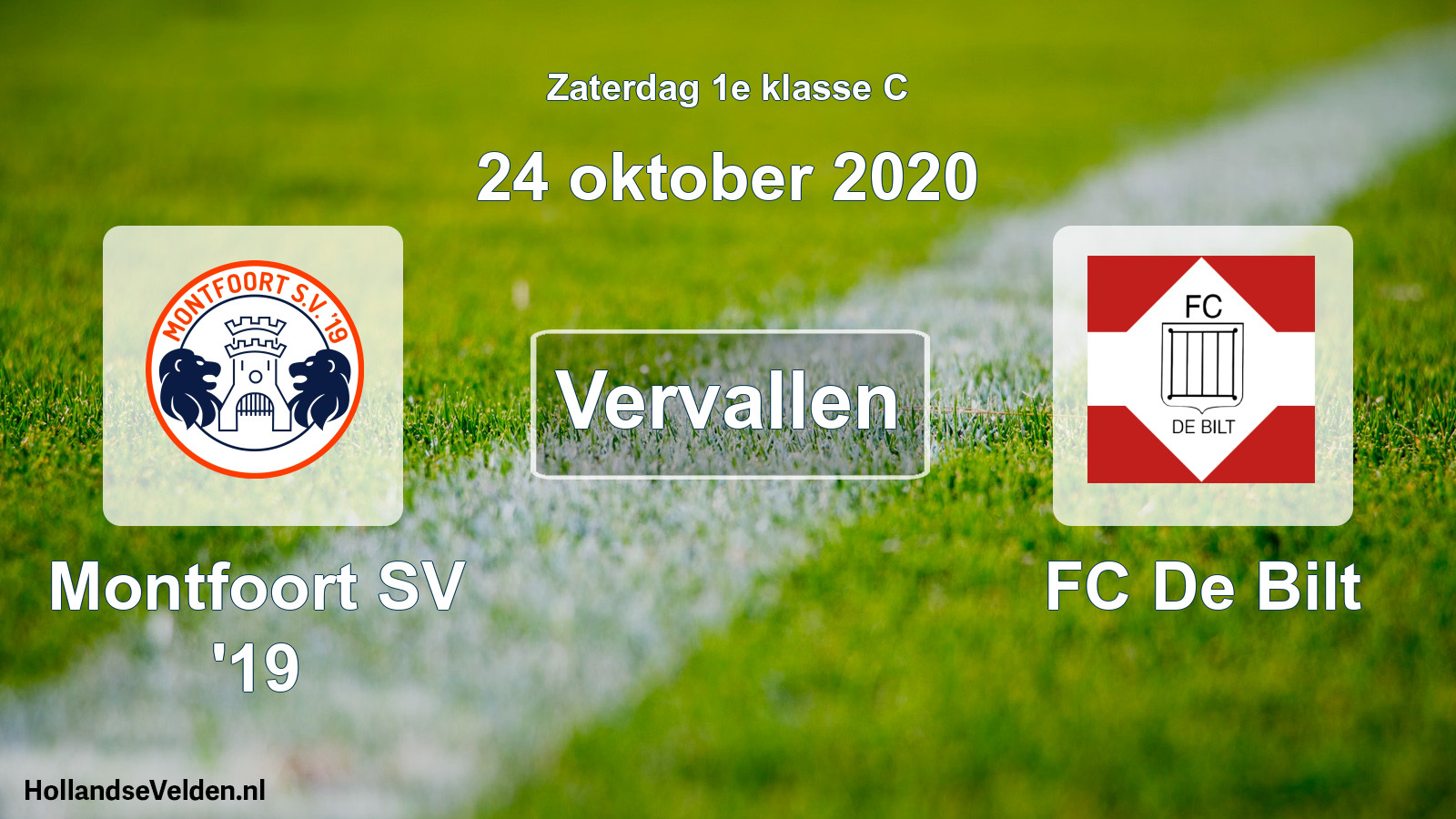 Scheduled Match: Montfoort SV '19 - FC De Bilt (24 October 2020)