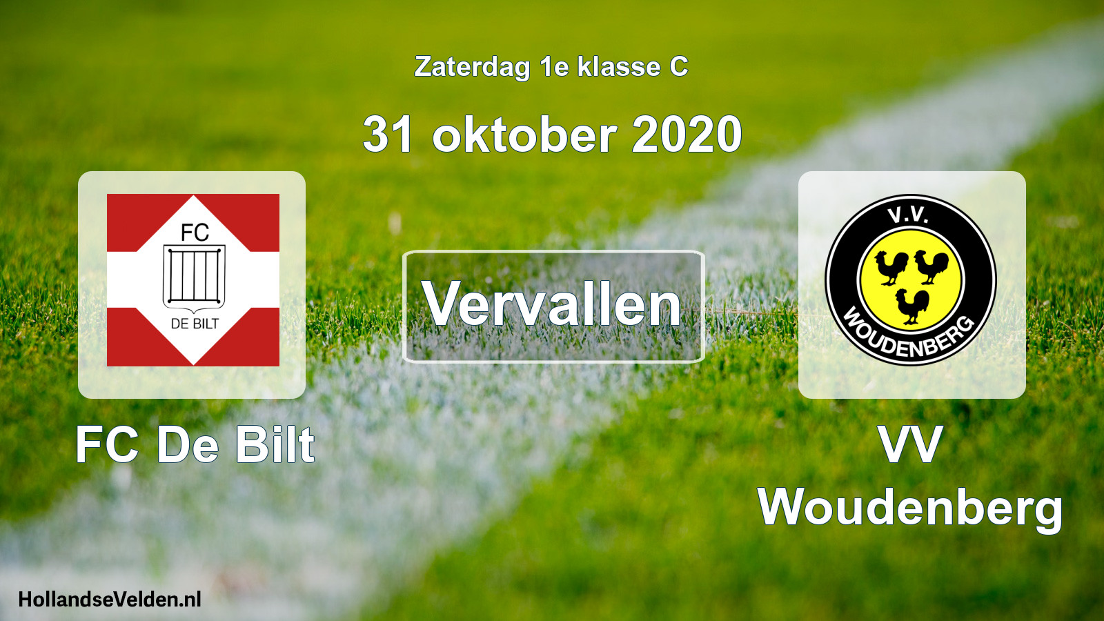 Scheduled Match: FC De Bilt - VV Woudenberg (31 October 2020)