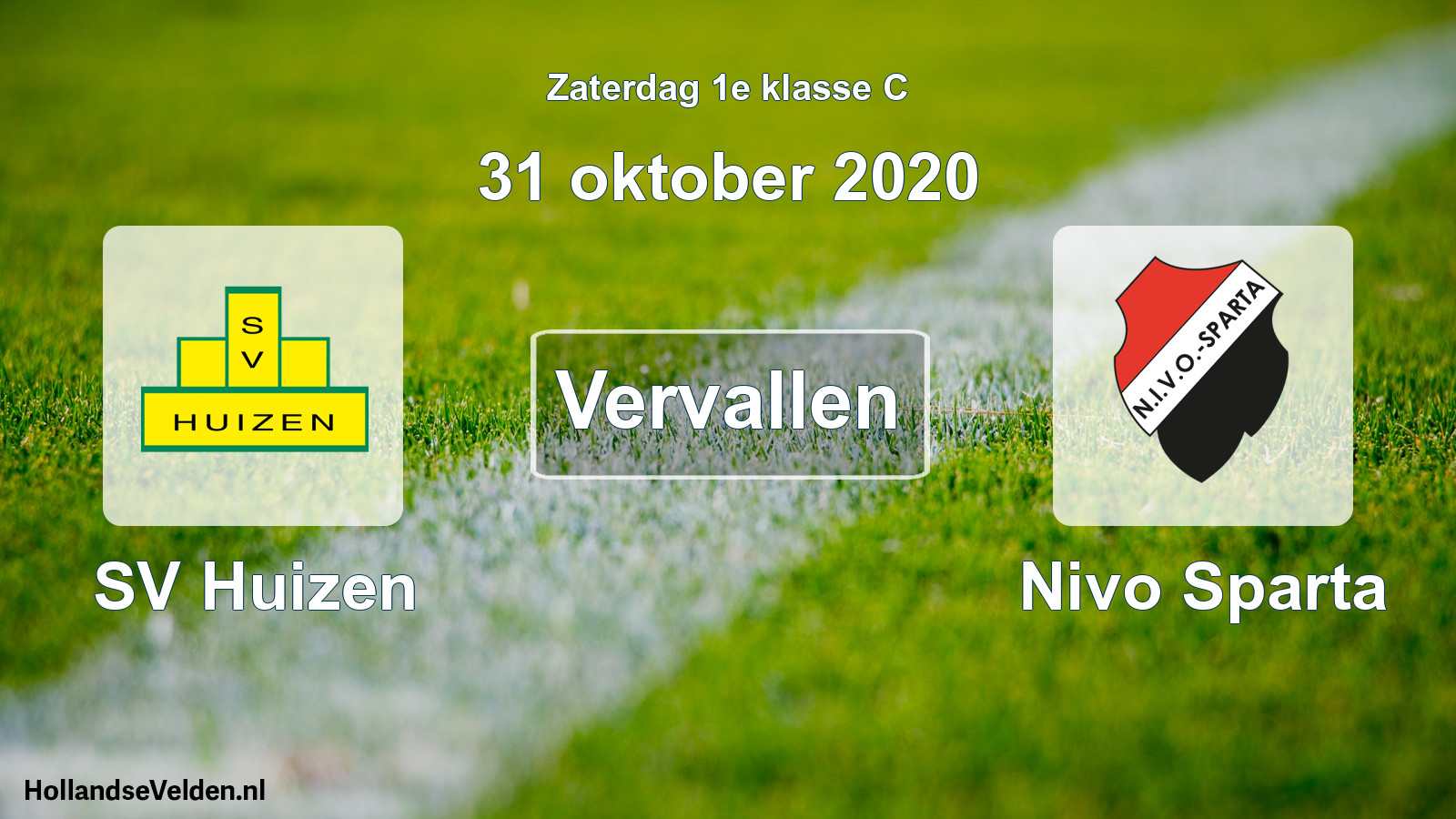 Scheduled Match: SV Huizen - Nivo Sparta (31 October 2020)