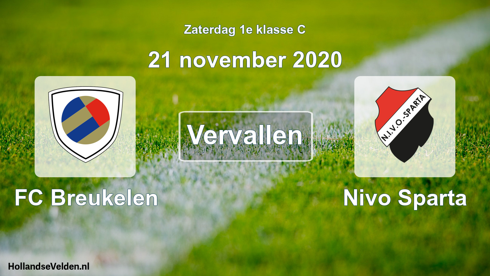 Scheduled Match: FC Breukelen - Nivo Sparta (21 November 2020)